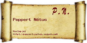 Peppert Nétus névjegykártya
